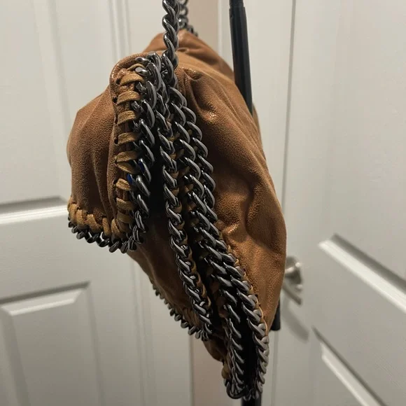 🛑 Stella McCartney Brown Suede Chain Purse- Falabella Shoulder Bag - Picture 4 of 11